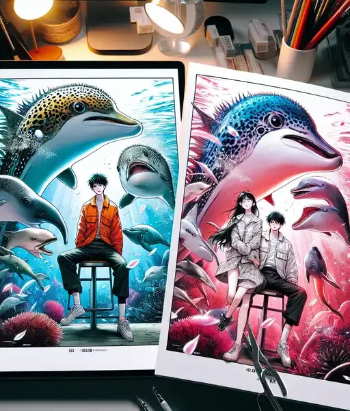 El Pez Globo y los Delfines Manhwa manhwa - portada ilustración