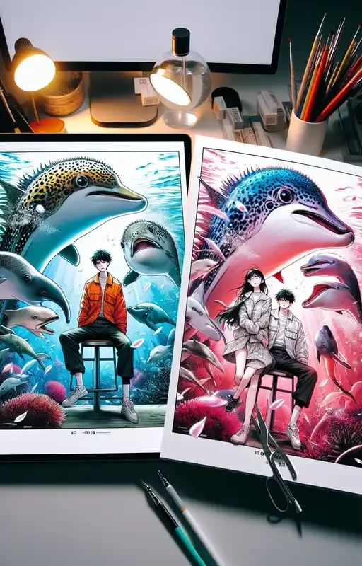 El Pez Globo y los Delfines Manhwa manhwa - portada ilustración